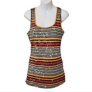 ARDEN B. Multicolor Sequin Stripe Tank Top Size M